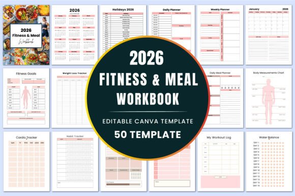 2026 Meal Fitness Workbook KDP Canva: Your All-in-One Wellness Companion for the Year Ahead