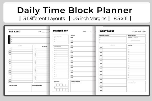Daily Time Block Planner: KDP Interior for Productivity