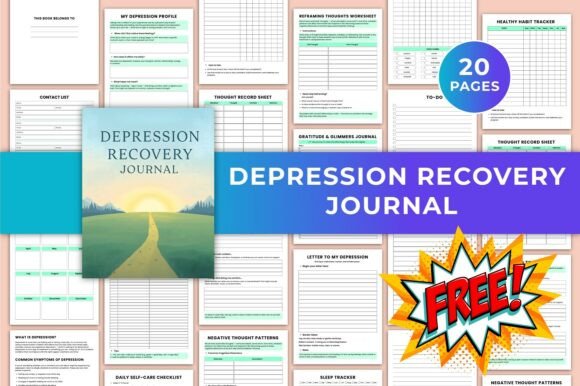Depression Recovery Journal: Editable Canva Template for Healing