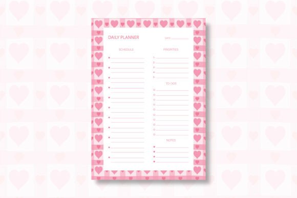 Embracing Organization with the Pink Heart Daily Planner Template