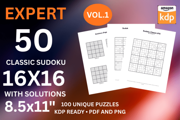 Expert 16x16 Sudoku Vol 1 KDP Interior