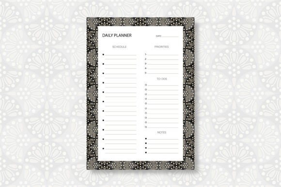 The Art of Structured Days: Exploring the Daily Planner Template with Ogee Pattern