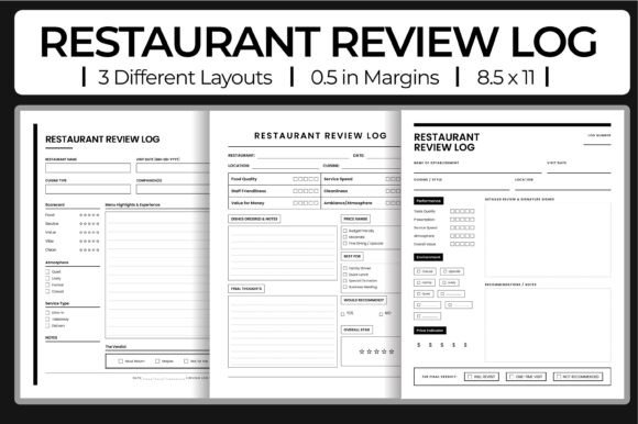 The Restaurant Review Log KDP Interior: A Design Asset