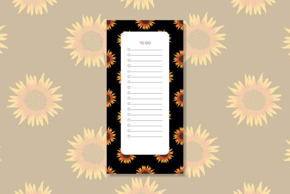 To Do List Planner with Sunflower Pattern