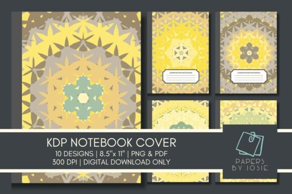Yellow Mandala KDP Notebook Cover for Creative Publishing